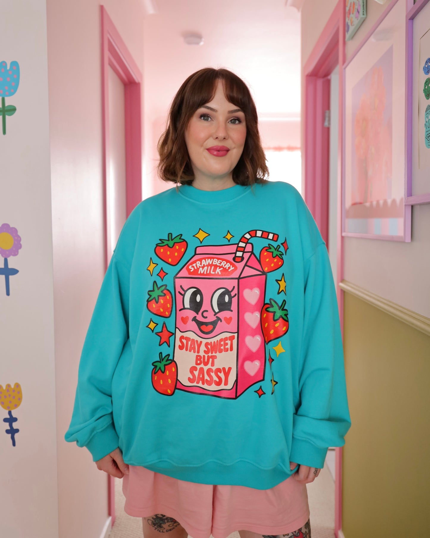 Strawberry Milk Crew Sweatshirt