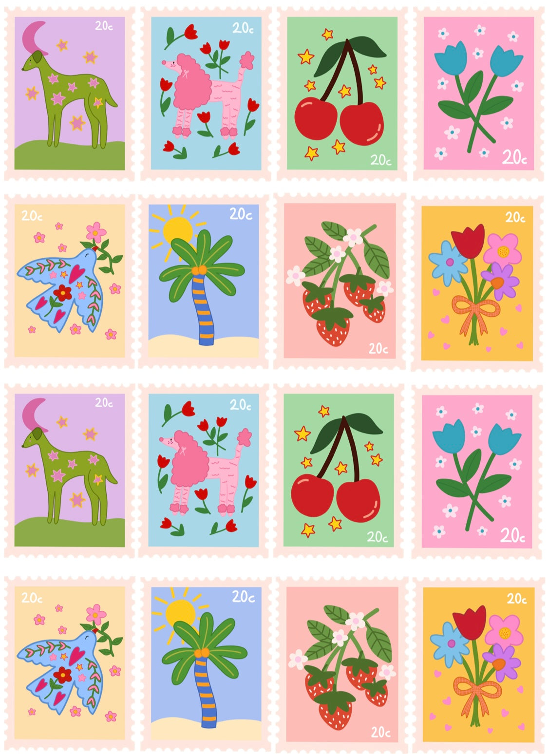 Stamps wall decals