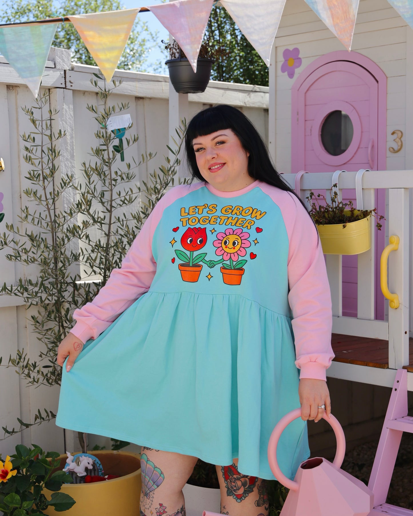 Let's Grow together jumper dress