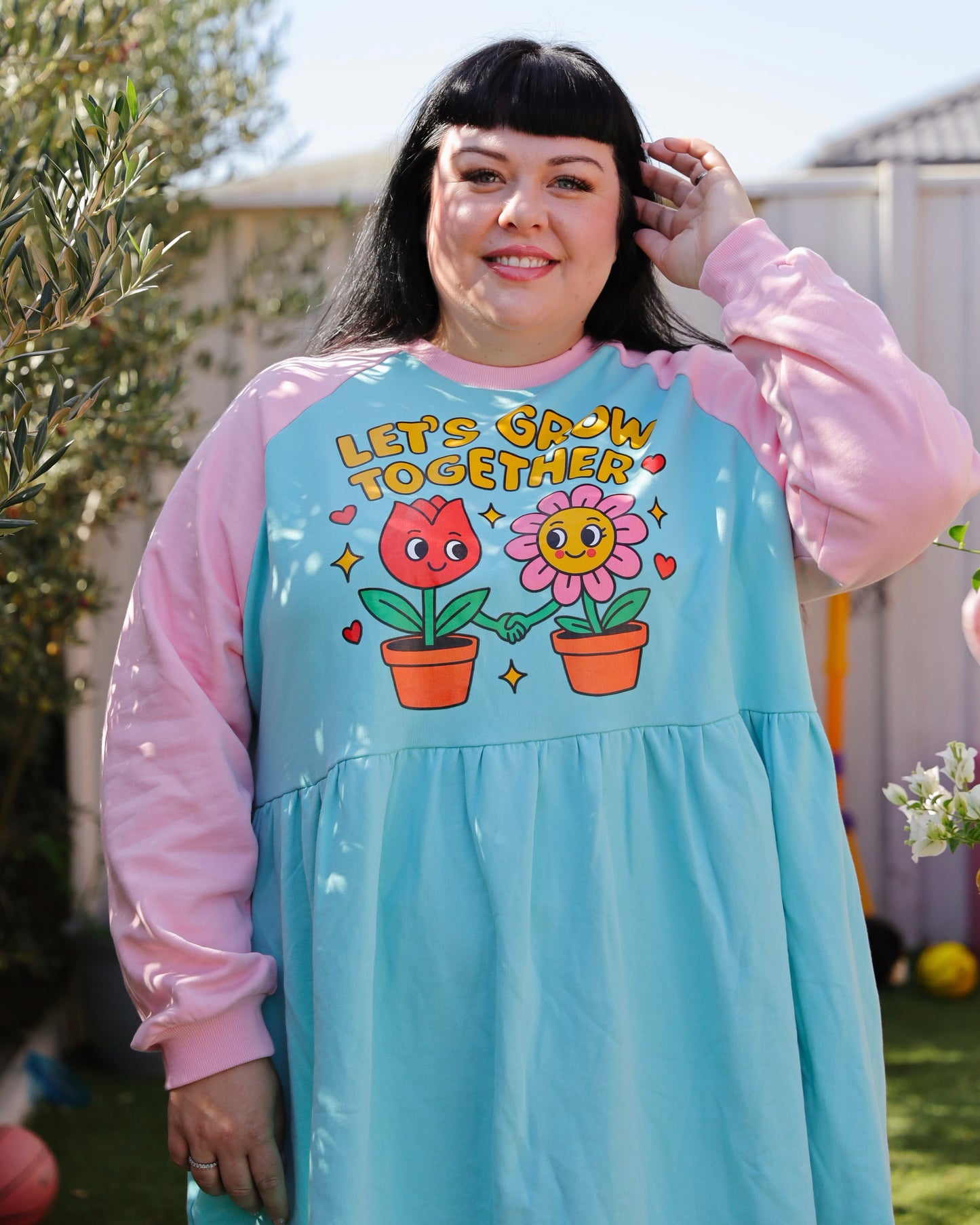 Let's Grow together jumper dress