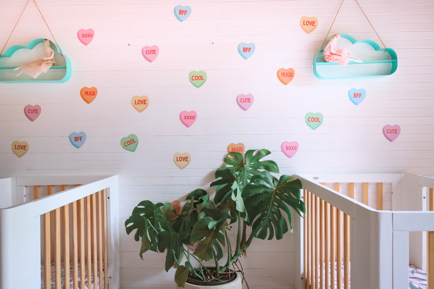 Conversation heart decals