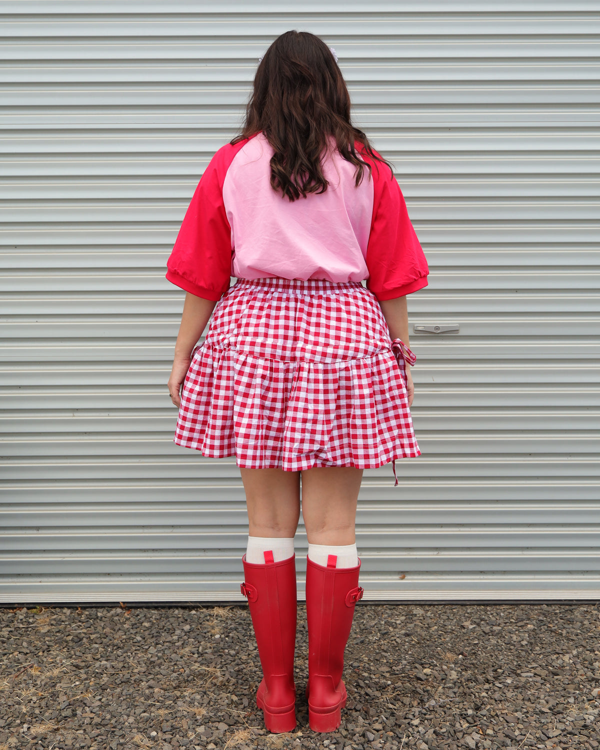 Berry Gingham Skirt