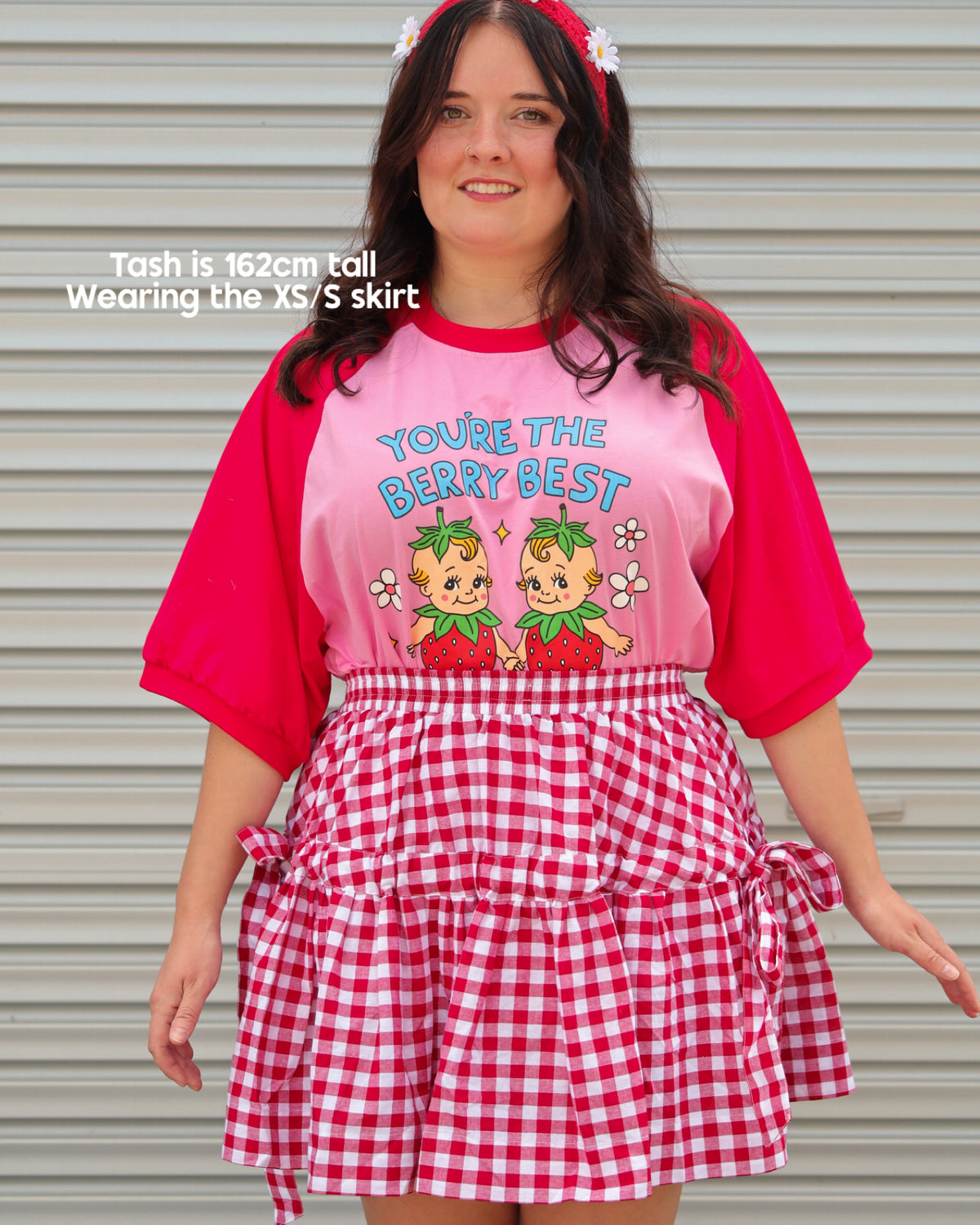 Berry Gingham Skirt