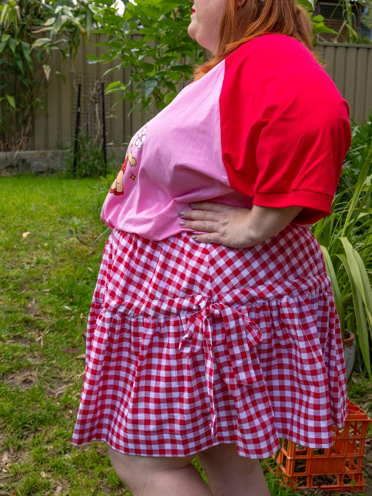 Berry Gingham Skirt