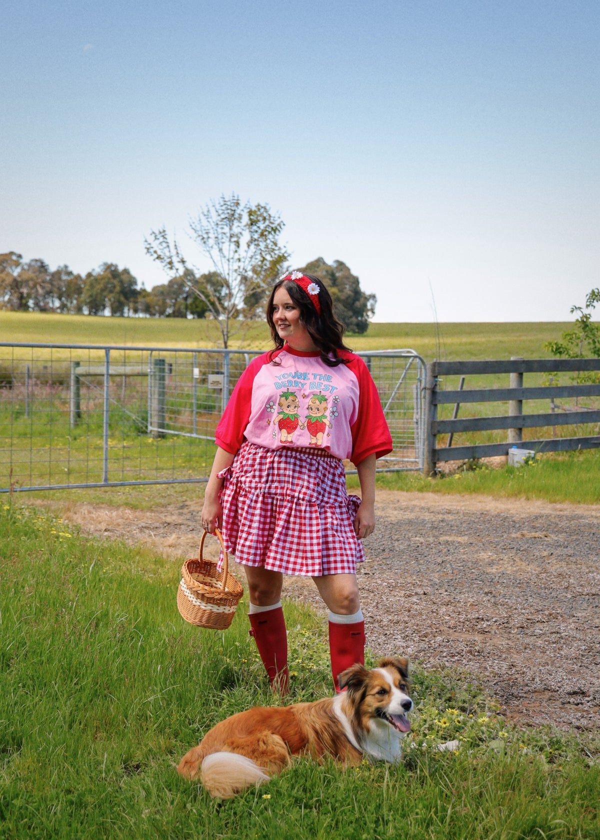 Berry Gingham Skirt